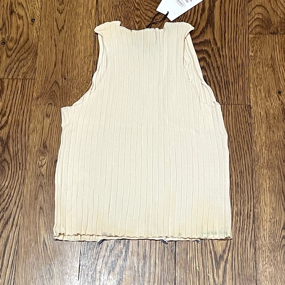 Cider Cream Tank Top with Blue Ruffle Trim - Picture 2 of 6